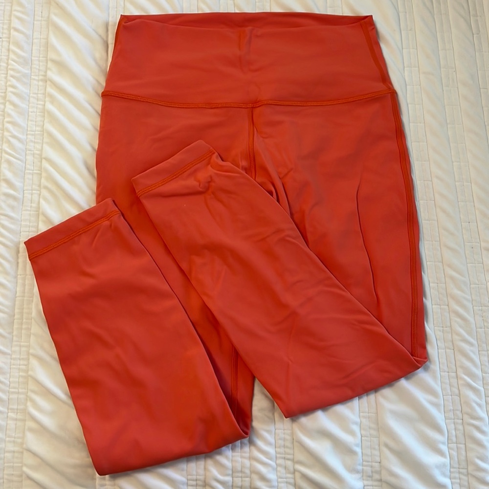 Orange Lululemon Wunder Under HR Leggings 25”